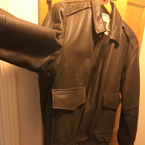 Wilson's Men's Brown Leather Bomber jacket VINTAGE - Picture 6 of 10